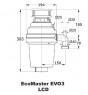 Schéma - rozměry drtiče odpadu LCD EVO3